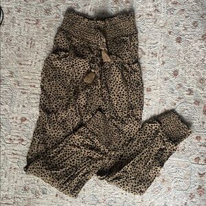 Aerie Brown Leopard Print Jogger Style Pants